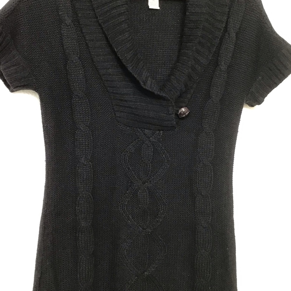 LOVE CHANGE Women’s Black Knitted Short Slv Dress - Picture 3 of 7